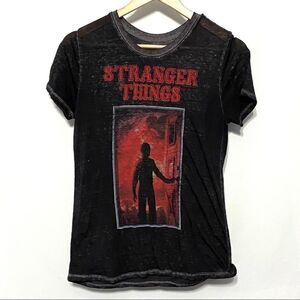Stranger Things burn out Tee sz small black red